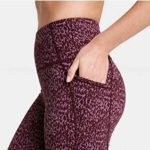 All In Motion Leggings Womens Extra Small Purple High Rise Jacquard Yoga Workout